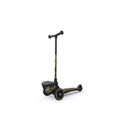 Trotineta copii pliabila cu roti luminoase, suport jucarie, Highwaykick 2 Black Gold Limited, 2 ani +, pana la 50 kg, Scoot  Ride