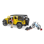 BRUDER - JEEP WRANGLER UNLIMITED RUBICON CU BICICLETA SI CICLIST