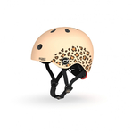 Casca de protectie pentru copii, sistem de reglare magnetic cu led, XXS-S, 45-51 cm, 1 an+, Leopard, Scoot  Ride