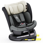 Scaun Auto Tweety Plus DELUXE BUF BOOF iSIZE MandaraGrey cu Isofix rotativ 360 grade 40-150 cm