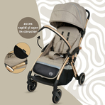 Carucior Sport AppeKids – Upp – Ultracompact, Pliere automata, De la nastere la 22kg - Bubble Beige