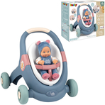 Carucior pentru papusi Smoby Baby Walker 3 in 1 cu papusa