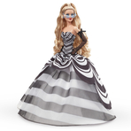 BARBIE SIGNATURE ANIVERSARE 65 ANI PAPUSA BARBIE CU ROCHIE DE BAL ALB NEGRU