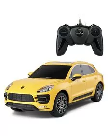 MASINA CU TELECOMANDA PORSCHE MACAN TURBO GALBEN CU SCARA 1 LA 24