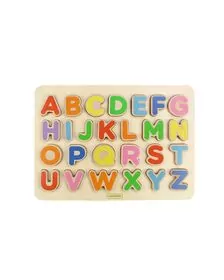 Puzzle 3D alfabet litere mari, din lemn, +3 ani, Masterkidz