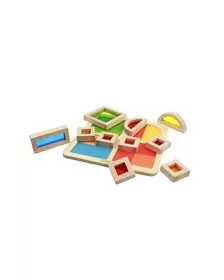 Joc educativ Cuburi Culori Transparente, din lemn, +2 ani, Masterkidz