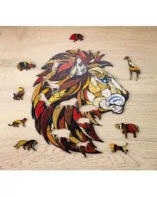 Puzzle din lemn, Lion, 100 piese @ EWA