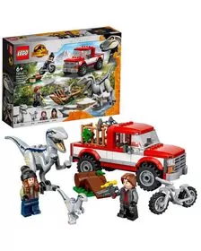Set de construit - Lego Jurassic World Capturarea Dino Velociraptorilor Blue si Beta 76946