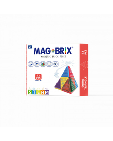 Set magnetic Magbrix 12 piese triunghi echilateral - compatibil cu caramizi de constructie tip Lego