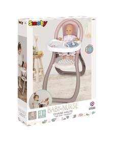 Scaun de masa pentru papusi Smoby Baby Nurse maro