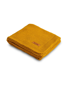 Paturica de bumbac tricotata Sensillo 100x80 cm Mustar