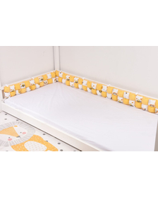 Aparatori cuburi pentru pat casuta Montesorri 90x200 cm model albinute galben