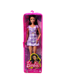 PAPUSA BARBIE FASHIONISTA BRUNETA CU ROCHIE MOV