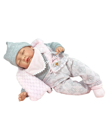 Papusa Artizanala cu miros de vanilie - Nou-nascut care doarme si plange(45 cm)