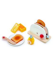 Jucarie din lemn - Toaster si accesorii mic dejun