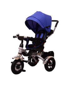Tricicleta pentru copii Lux Trike cu scaun pivotant la 360 grade, albastru