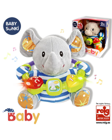 Jucarie interactiva bebe cu activitati si lumini 20 cm - Elefant