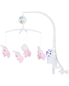 Carusel muzical pentru patut Chipolino Pink rabbits