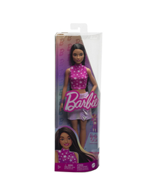 PAPUSA BARBIE FASHIONISTA BRUNETA CU TOP CU STELUTE