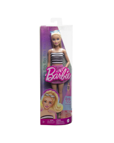 PAPUSA BARBIE FASHIONISTA BLONDA CU PARUL PRIN IN COADA SI FUSTA ROZ