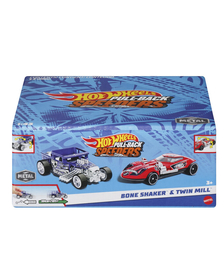 HOT WHEELS SET 2 MASINUTE METALICE PULL BACK BONE SHAKER SI TWIN MILL 1:43