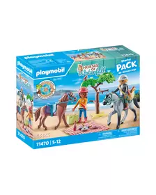 Playmobil-DRUMETIE LA PLAJA CU CAII AMELIA SI BEN