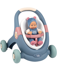 Carucior pentru papusi Smoby Baby Walker 3 in 1 cu papusa