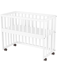 Patut copii din lemn co-sleeper Hubners Matei 94x46 cm alb