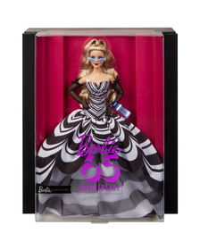 BARBIE SIGNATURE ANIVERSARE 65 ANI PAPUSA BARBIE CU ROCHIE DE BAL ALB NEGRU