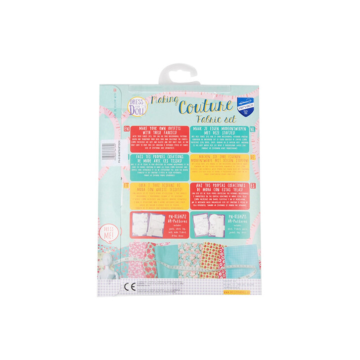 Set de materiale hainute pentru papusi Couture Floral squares, Dress Your Doll