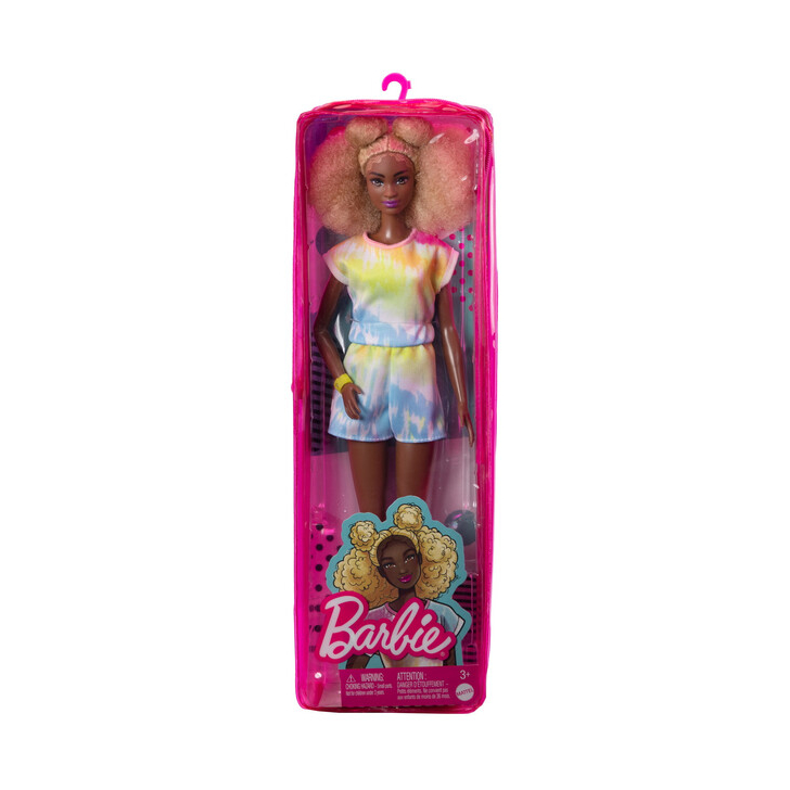 PAPUSA BARBIE FASHIONISTA CU PAR AFRO BLOND