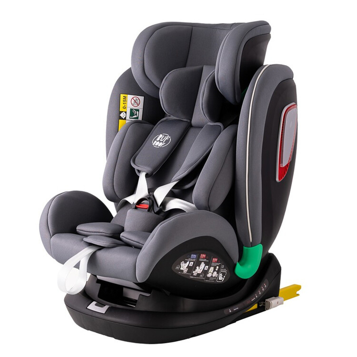 Scaun auto Platinum Deluxe i-Size Buf Boof cu isofix rotativ 360 grade Top Tether SIPS 40-150 cm 0-36 kg SimpleGrey