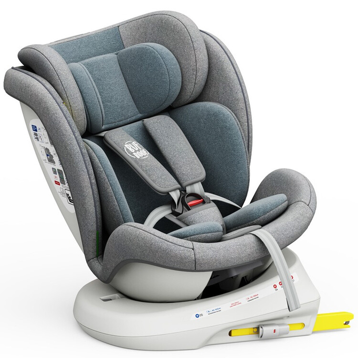 Scaun Auto Tweety Plus DELUXE BUF BOOF iSIZE LightBlue cu Isofix rotativ 360 grade 40-150 cm