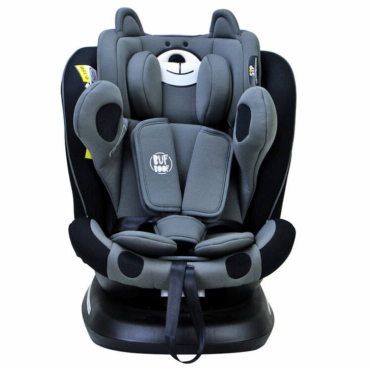 Scaun Auto Tweety Plus DELUXE BUF BOOF iSIZE UrsBlack cu Isofix rotativ 360 grade 40-150 cm