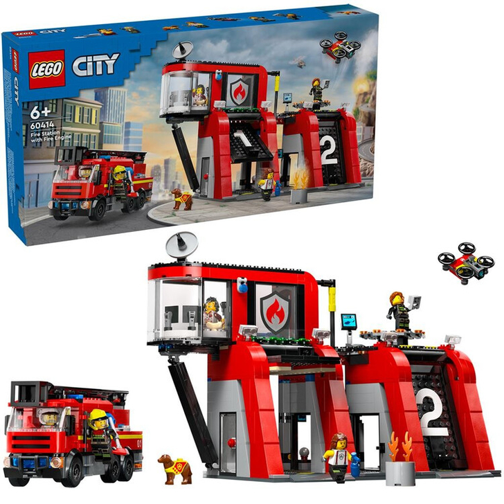 LEGO CITY STATIE SI CAMION DE POMPIERI 60414