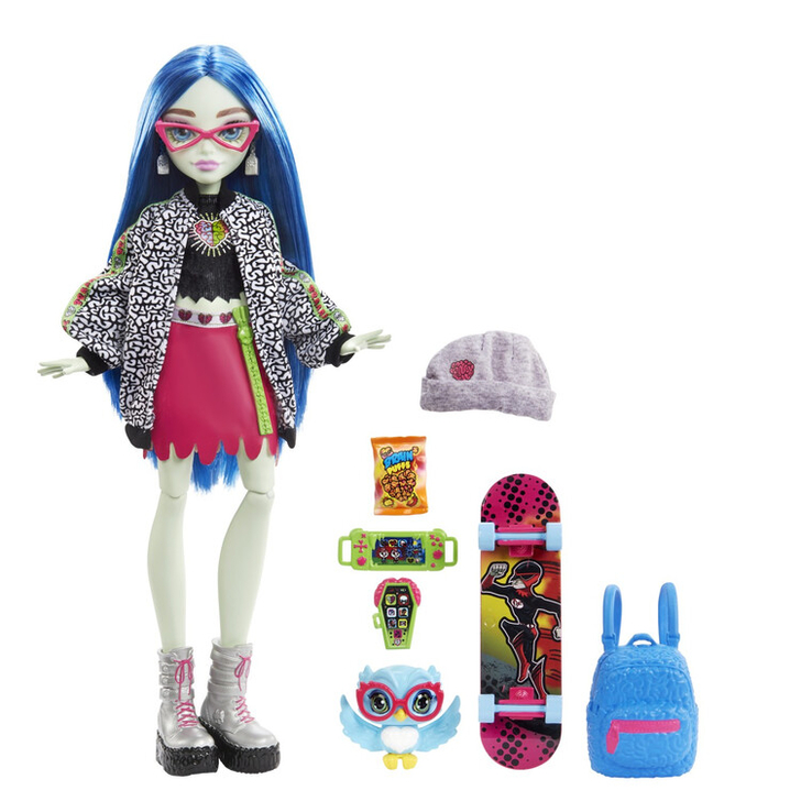 MONSTER HIGH PAPUSA GHOULIA YELPS CU ANIMALUT SI ACCESORII